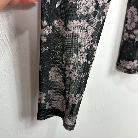 Rebecca Minkoff Cyder Floral Long-Sleeved Semi Sheer Top Size XL - Picture 4 of 11